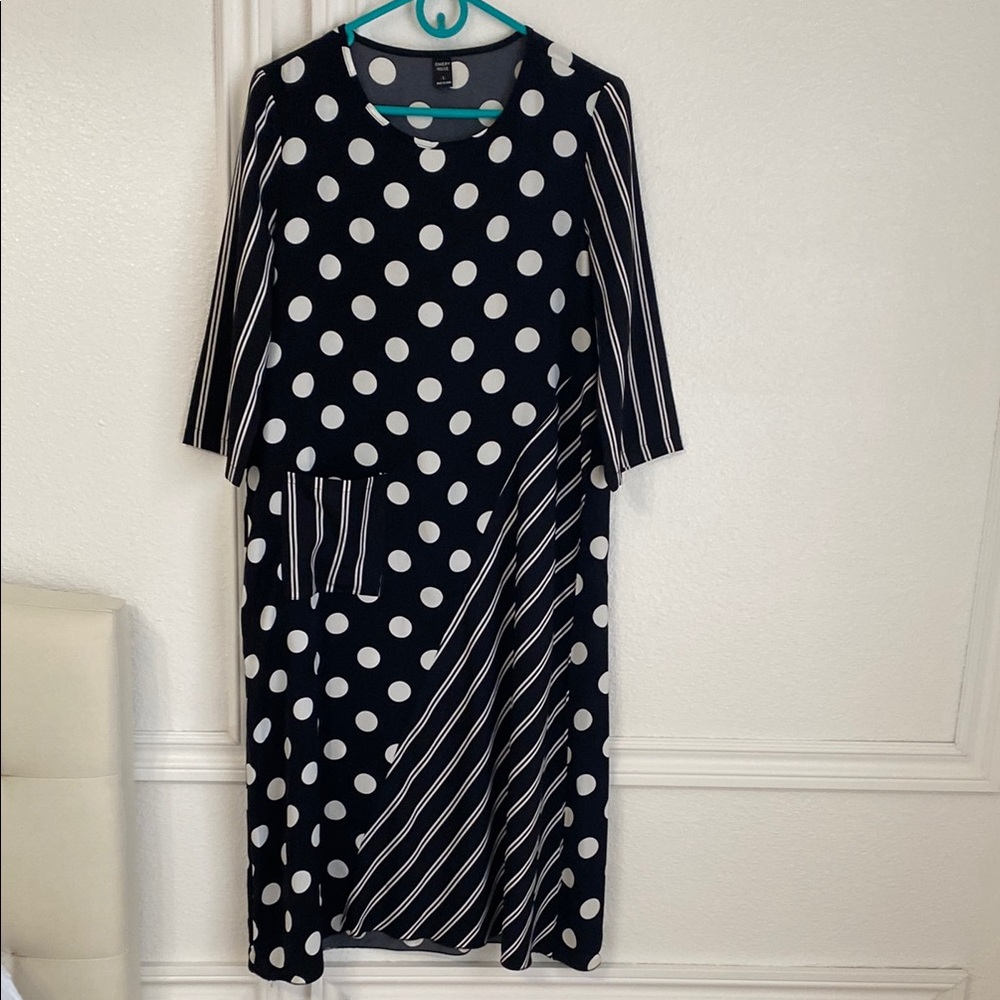 Polka Dot and Stripe Black Dress